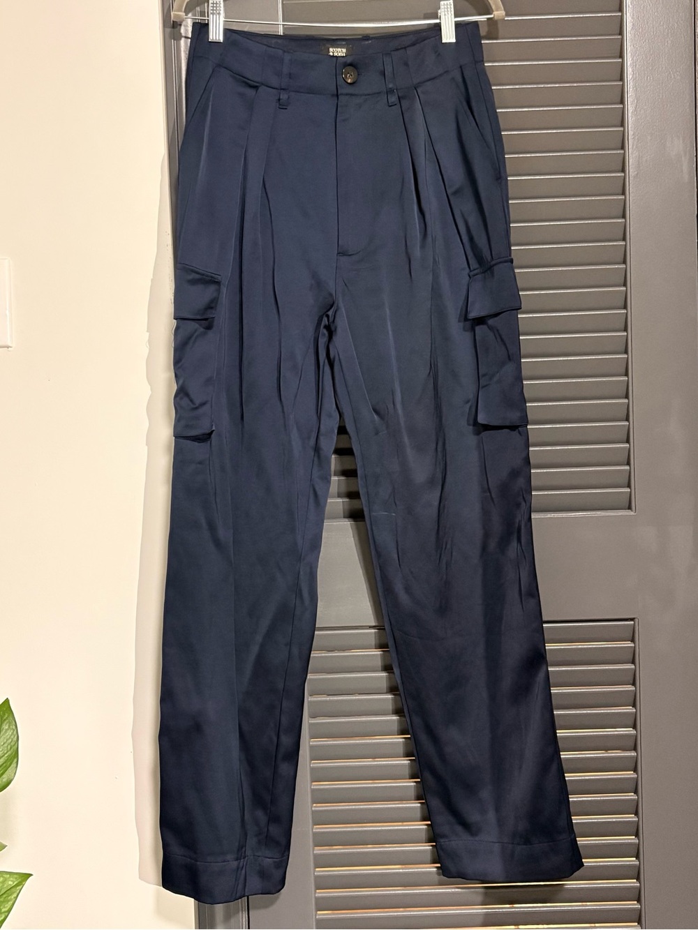 Scotch & Soda Faye High-Rise Tapered Leg Satin Cargo Pant